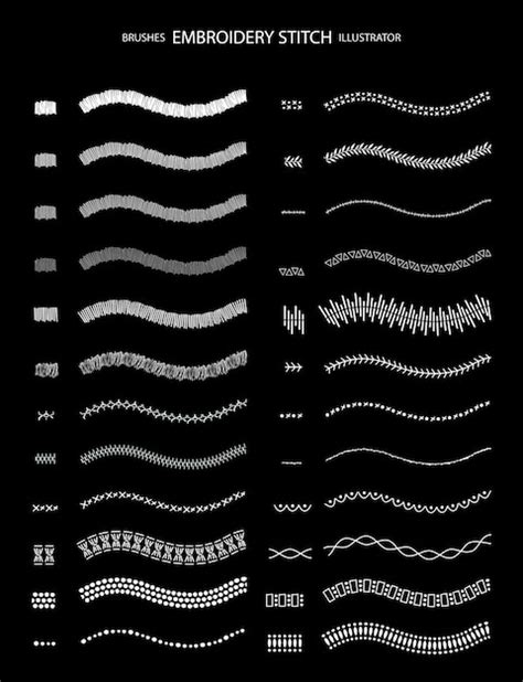 Premium Vector Embroidery Brushes