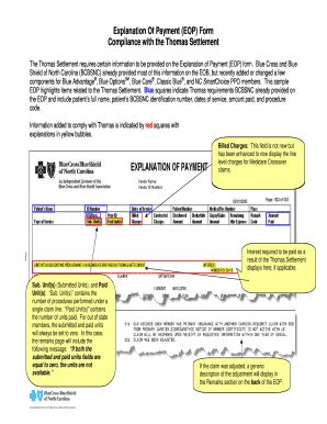 Fillable Online Explanation Of Payment Eop Form Compliance With The Fax