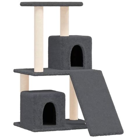 Arbre à chat avec griffoirs en sisal Gris foncé 82 cm