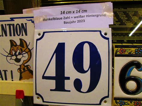 Hausnummer 41 Die Echte Emaille d-blaue Zahl / weißem Hintergrund 14 cm ...