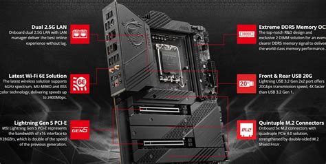 MSI MEG Z690 Unify-X ATX Gaming Motherboard, LGA 1700 Socket, DDR5 ...