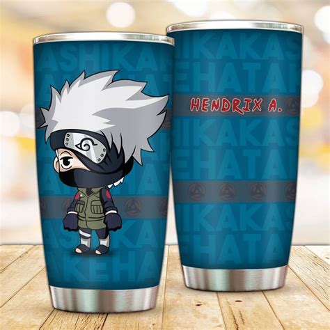 Custom Name Chibi Kakashi Naruto Anime Tumbler Teeruto