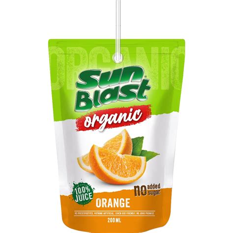 Sunblast Organic 100 Orange Juice 200ml Shopee Malaysia