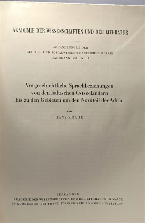 Vorgeschichtliche sprachbeziehungen von den baltischen ostseeländern