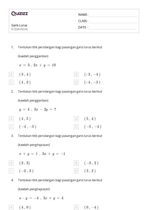 50 Lembar Kerja Garis Paralel Dan Tegak Lurus Untuk Kelas 3 Di Quizizz