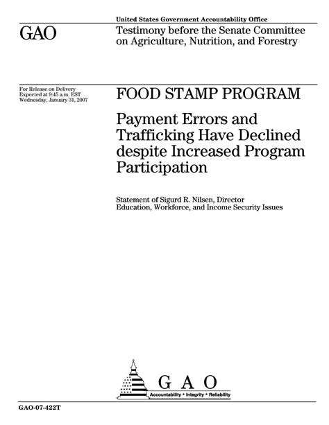 Food Stamp Program: Payment Errors and Trafficking Have Declined