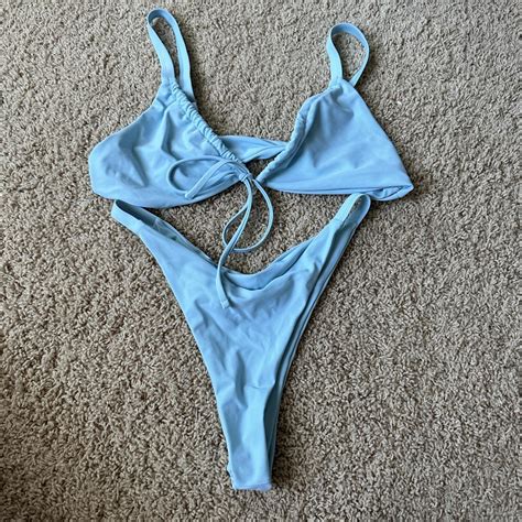 Baby Blue Thong Bikini Never Been Worn Shipping 4 Depop