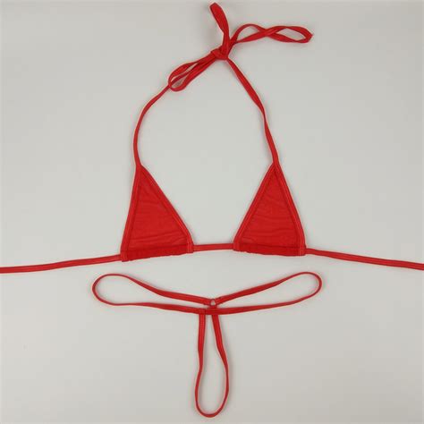 Extreme Micro Bikini Set Women Sexy Transparent See Through Mini Bathingsuit Beachwear Bra G