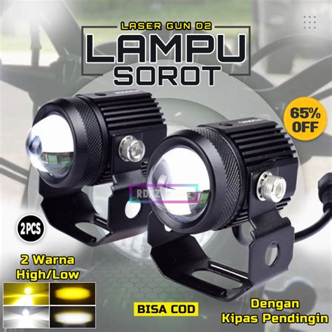 Lampu 2 PCS Led Sorot Tembak Laser V12 D2 20 Watt Original Super Terang