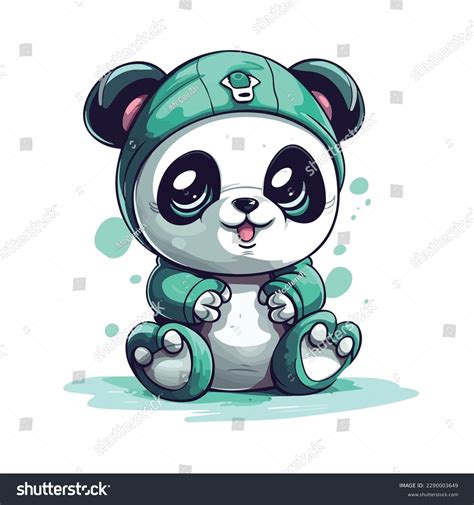 Cute Chibi Panda Cartoon Character Vector Stock Vector Royalty Free