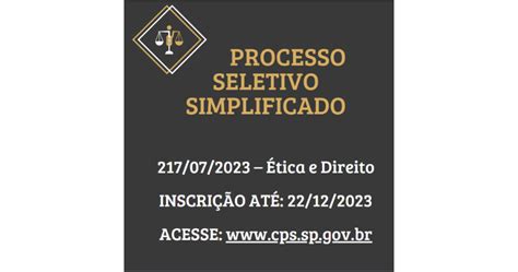 Processo Seletivo Ética e Direito Fatec Diadema