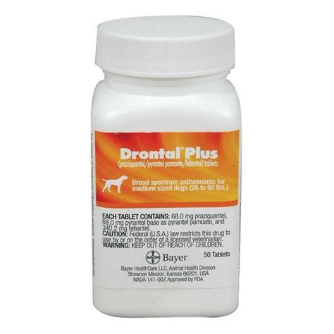 Drontal Plus For Dogs 68 Mg Medium Per Tablet