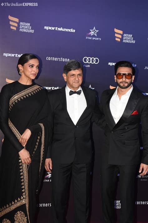 Deepika Padukone, Prakash Padukone and Ranveer Singh strike a picture ...