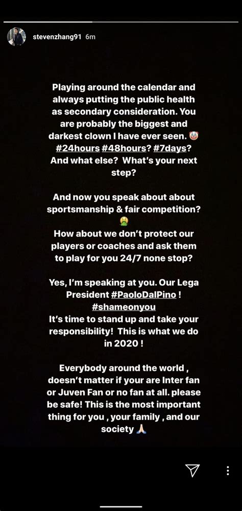 Steven Zhang on Instagram :: MESSAGE to SERIA A! : r/FCInterMilan