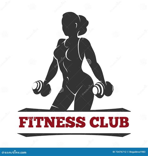 Fitness Club Emblem With Training Woman Stock Vector Illustration Of Creative Body 73476712