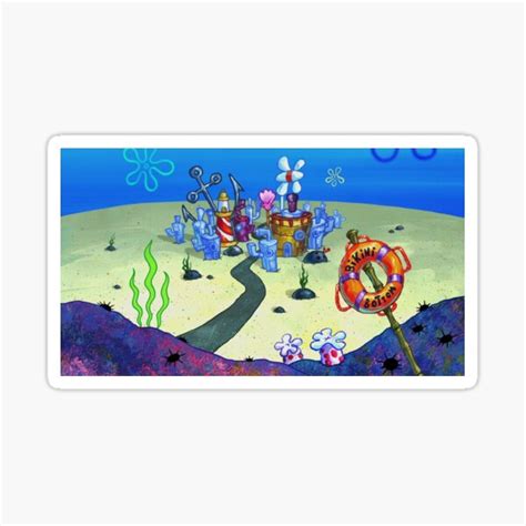 Bikini Bottom Spongebob Squarepants Backdrop HD Sticker For Sale By Take8 Redbubble