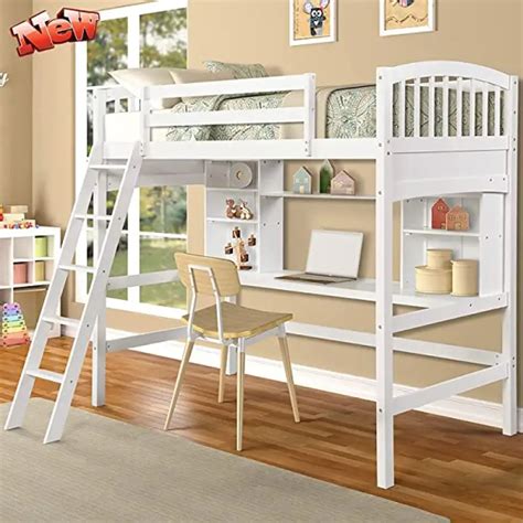 Tenouvos Higher Quality Stronger Solid Wood Twin Size Loft Bed With