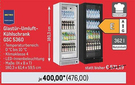 Metro Professional Glast R Umluft K Hlschrank Gsc Angebot Bei