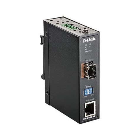 D-Link DIS-M100G-SW Industrial 10/100/1000Base-T to SFP Media Converter ...