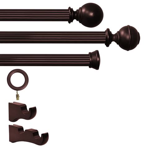 Lumi Home Furnishings Antique Mahogany Wood Curtain Rod Finials ...