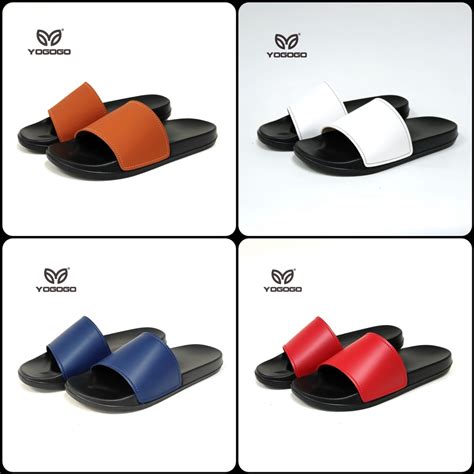 Jual Sandal Slide Sendal Slop Flip Flop Polos Ringan Santai Kuat Dan