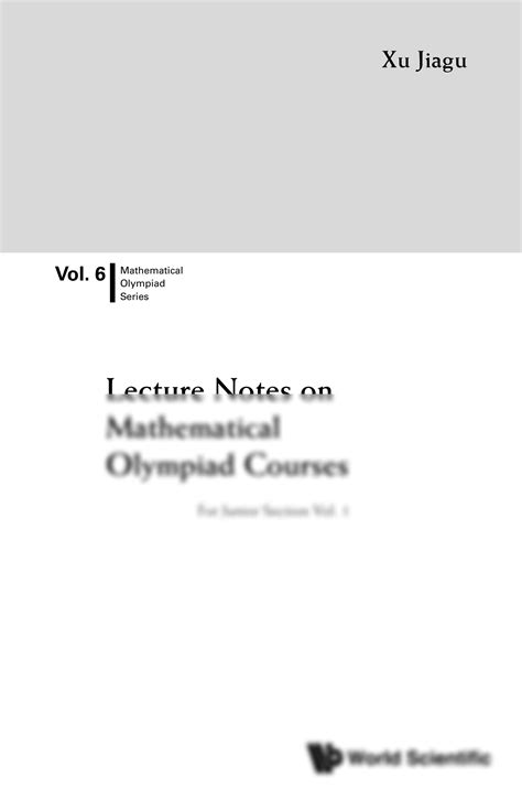 Lecture Notes On Mathematical Olympiad Courses Senior 8