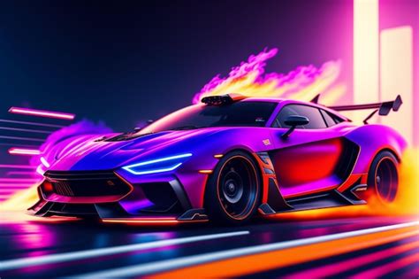 Premium AI Image | Neon car
