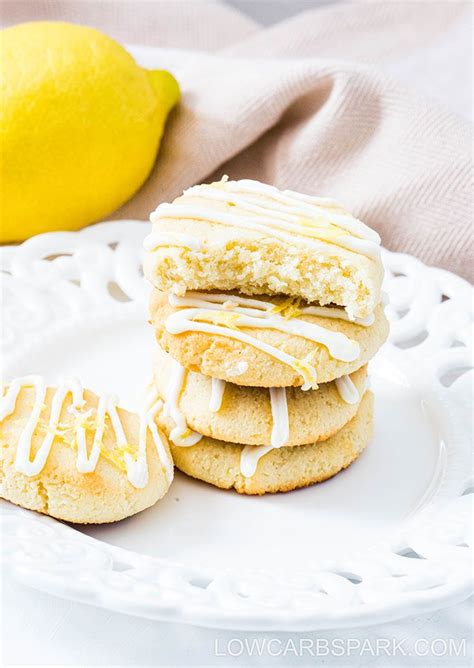 Thick And Soft Keto Lemon Cookies Only 2g Net Carbs Recipe Lemon Cookies Sugar Free