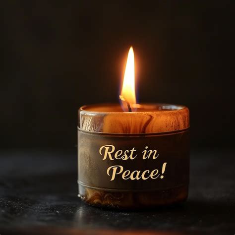 Photo Of One Candle With Text Rest In Peace In Silver Photography