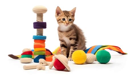 Premium Photo | Cat scratching post and toys a feline focused composition