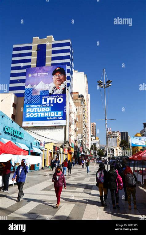 La Paz, BOLIVIA; September 11th 2023: A hoarding with Bolivian