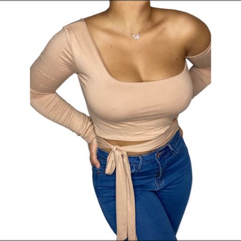 Tops Nude Off The Shoulder Crop Top Poshmark