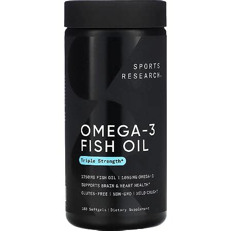 Amazon Sports Research Triple Strength Omega 3 Fish Oil Burpless