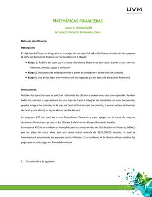 A1 MF Actividad 1 Foro de trabajo Matemáticas financieras