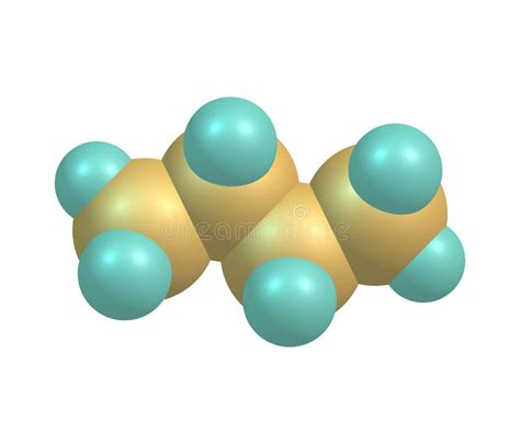 Molecular Structure Of Butane On White Stock Illustration