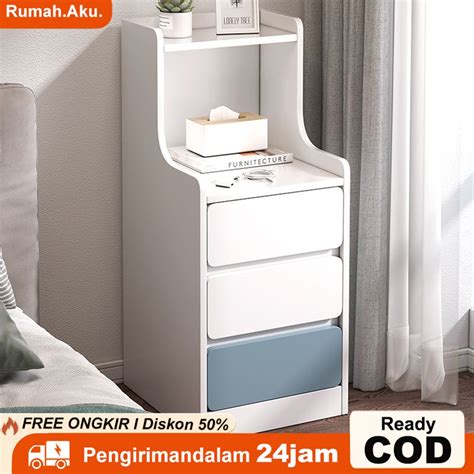 Jual Meja Nakas Bedside Table Meja Kamar Tidur Lemari Laci Serbaguna