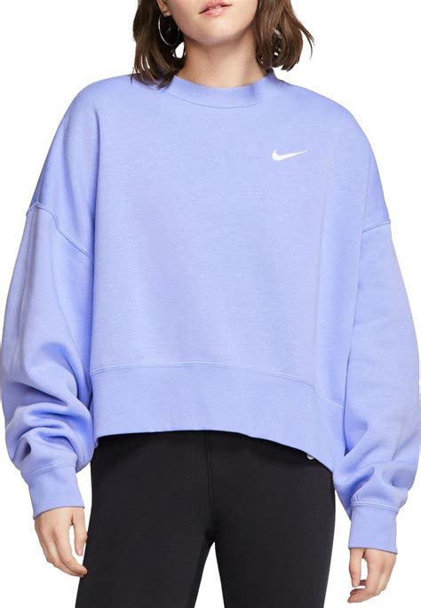 Nike Sportswear Womens Essentials Fleece Cropped Crew Xxl Purple In