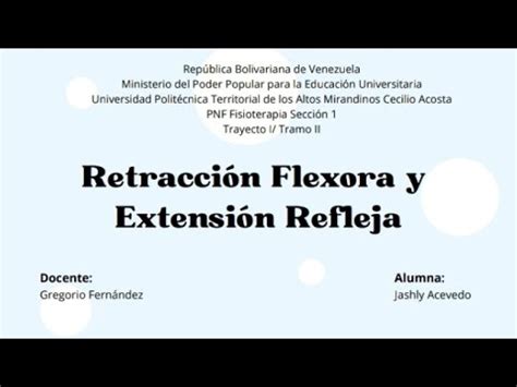 Retracci N Flexora Y Extensi N Refleja Jashly Acevedo Youtube