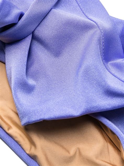 Noire Swimwear Seashell Bandeau Bikini Set Blue FARFETCH