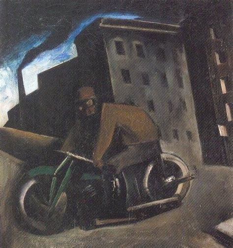 Oil Painting Replica The Motorcyclist 1920 By Mario Sironi Inspired