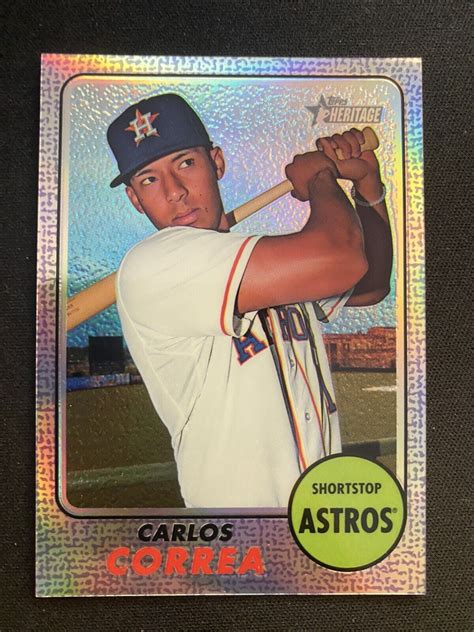 Topps Heritage Hot Box Chrome Purple Refractor Carlos Correa Thc