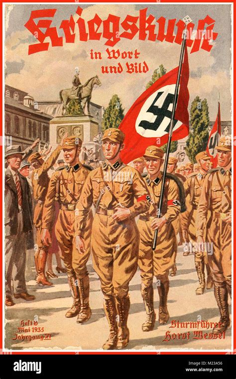 1935 Cartel De Propaganda Nazi Con Miembros Del Partido NSDAP