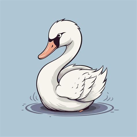 Cisne En El Agua Ilustraci N Vectorial De Un Cisne Vector Premium