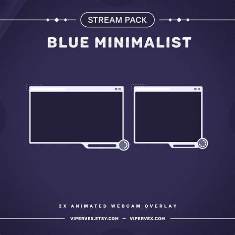 Blue Minimalist Twitch Overlays Pack Layout Twitch Chat Stream