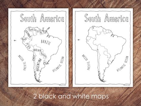 South America Montessori Puzzle Map Control Sheets Digital Etsy