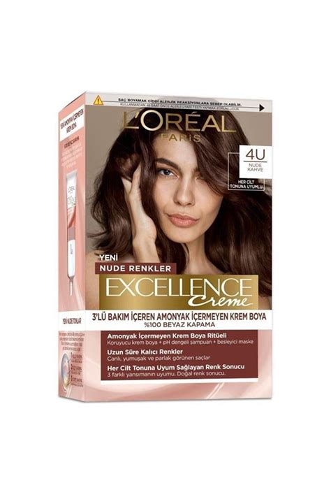 Excellence Creme Nude Renkler Saç Boyası 4u Nude Kahve Negoria