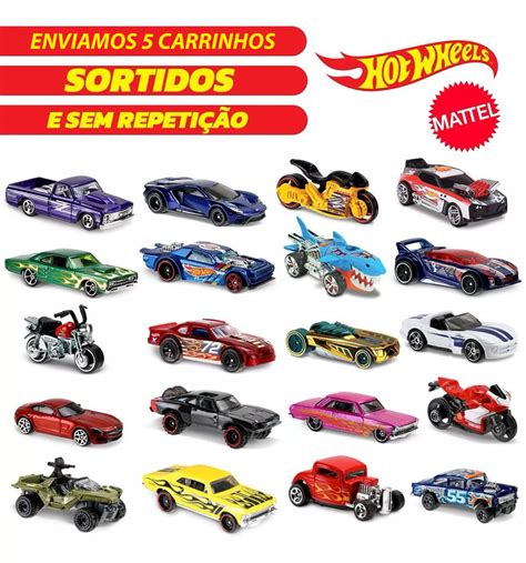 Kit 5 Carrinhos Hot Wheels Sortidos 1 64 Pirlimpimpim Brinquedos