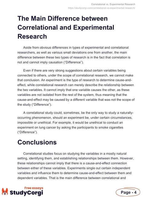 Correlational Vs Experimental Research Free Essay Example