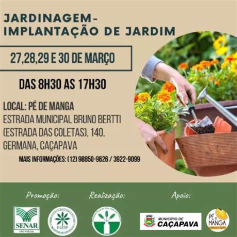 Inscrições abertas para curso gratuito de Jardinagem Implantação de