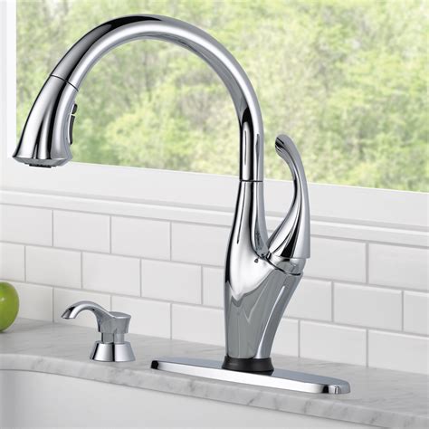 Delta Addison Touchless Single Handle Standard Kitchen Faucet with Soap ...